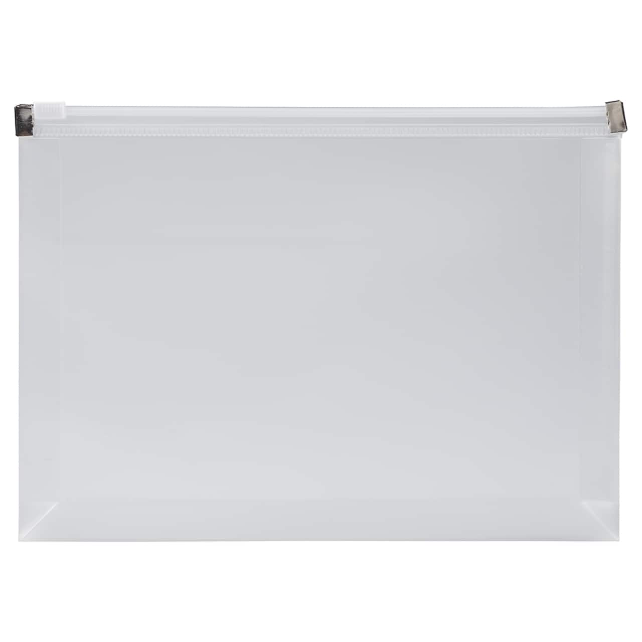 JAM Paper 4.5" x 6.5" Clear Plastic Zip Closure Envelopes, 12ct.